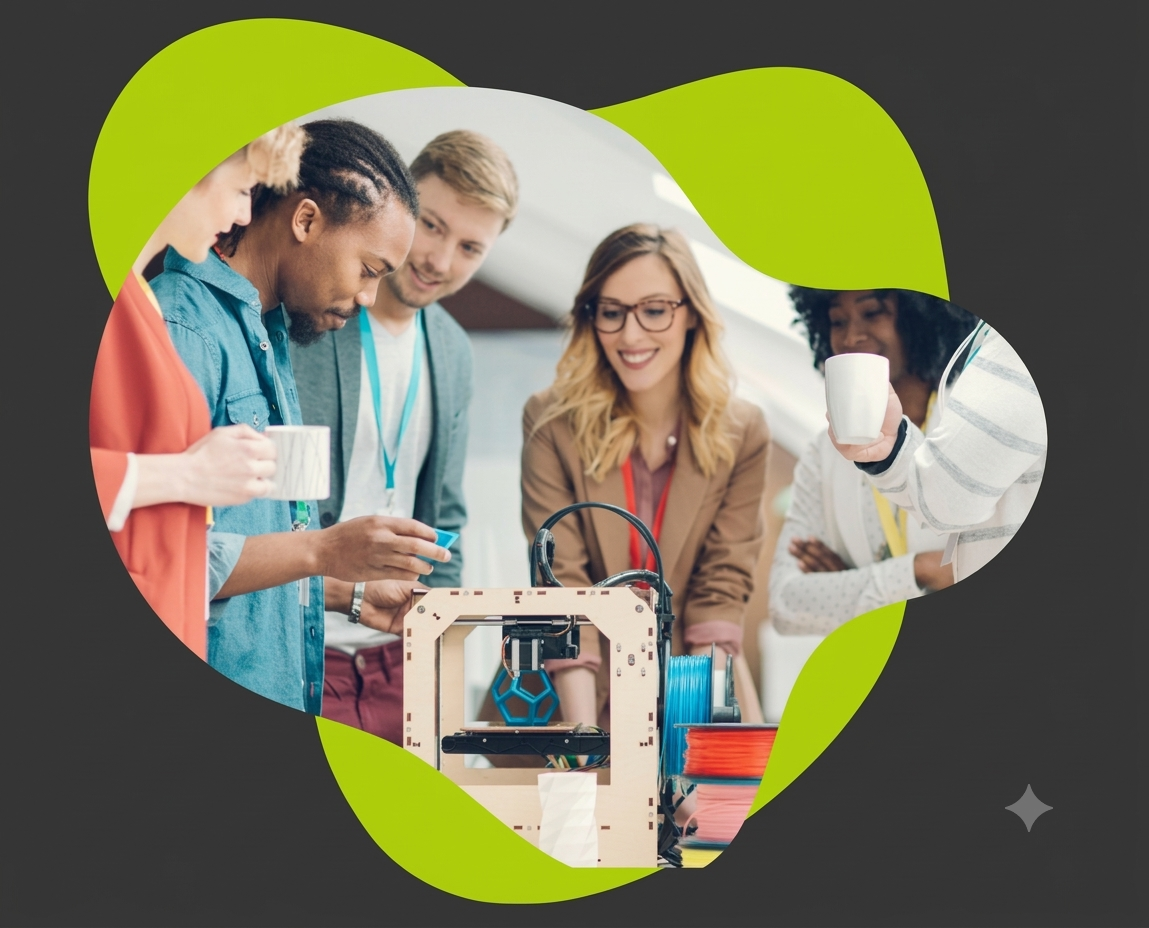 a group of people working on a project
